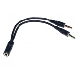 Cablu audio; JACK 3.5 T la 2 x JACK 3.5 M; 0.2m