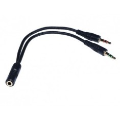 Cablu audio; JACK 3.5 T la 2 x JACK 3.5 M; 0.2m