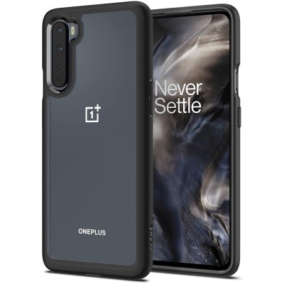 Husa Plastic - TPU Spigen pentru OnePlus Nord, Neagra Transparenta ACS00991 foto