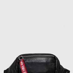 Alpha Industries borseta de piele culoarea negru