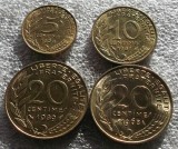 P1. Franta 5 Centimes 1968 + 10 1987 + 20 1968 1989 una UNC **