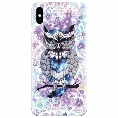 Husa silicon pentru Apple Iphone XS Max, Abstract Owl foto