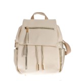 Rucsac bicolor din piele ecologica cu bretele ajustabile