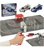 Pista de curse pentru mașini de poliție, cu două masini, Telecomenzi, Multicolor, 64x38.5cm, Oem