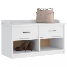 vidaXL Bancă pentru hol &bdquo;SANDNES&rdquo; albă 87x40x50 cm, lemn masiv de pin