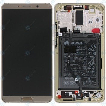 Huawei Mate 10 (ALP-L09, ALP-L29) Capac frontal modul display + LCD + digitizer + baterie maro 02351PNS foto