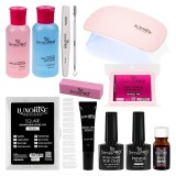 Cumpara ieftin Kit Unghii False cu Tipsuri Soak Off Basic Expert + Lampa UV LED