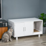 Cumpara ieftin PawHut mobilier pentru pisici, 2 usi, 91x52x50.5 cm, alb