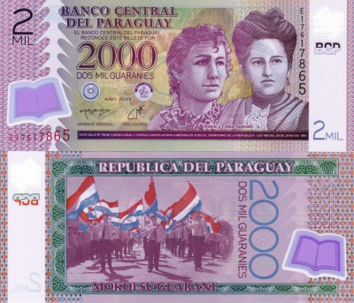 PARAGUAY 2.000 guaranies 2023 polymer UNC!!! foto
