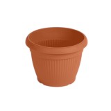 Ghiveci Hobby diametru 35 cm, maro teracota, plastic PP, 14.6 litri, pentru gradina si interior