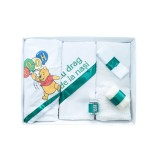Trusou Botez, 6 Piese cu Text Imprimat "Cu drag de la nasi", Verde, Winnie the Pooh - TB144