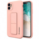 Husa TPU WZK Kickstand pentru Xiaomi Redmi Note 9 Pro / Xiaomi Redmi Note 9S, Roz