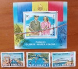 RO.1985-Lp 1128- CANAL DUNARE-MAREA NEAGRA&#039;&#039;-COLITA +Seria de3v. -MNH LUX -NESTAMPIL.-VEZI SCAN