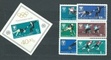 Bulgaria 1967 - Jocurile Olimpice de iarna, sport, serie si colita neuzata