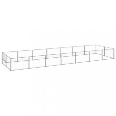 vidaXL Padoc pentru c&acirc;ini, argintiu, 14 m&sup2;, oțel
