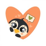 Sticker decorativ Valentine&#039;s Day, Inima, Portocaliu, 70 cm, 1212ST