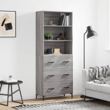 vidaXL Dulap &icirc;nalt, gri sonoma, 69,5x34x180 cm, lemn compozit