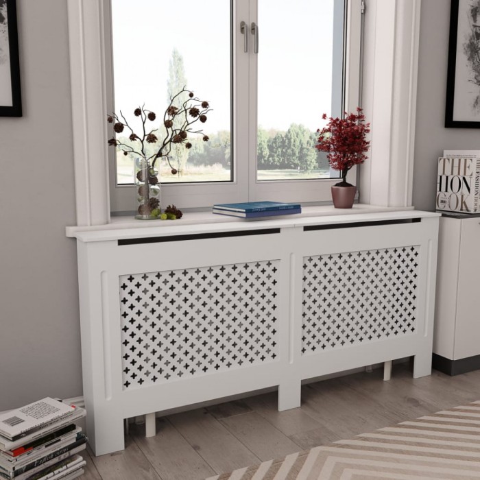 Gossi masca pentru calorifer, alb, 172x19x81,5 cm, mdf