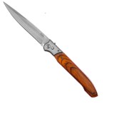 Cutit Automat, Lama Stilet, 31 cm, Argintiu, Maner Lemn