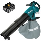 Makita DUB187Z + BL1830B - Suflanta de gradina 252 m3/h + Acumulator Li-Ion 18 V 3 Ah