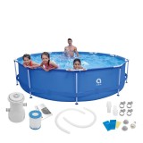Set piscină cu cadru metalic 300 x 76 cm