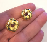 Cercei micuti TIP GAMA PANDORA charm INOX placati cu aur 18k
