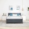 vidaXL Pat cu Saltea cu Arcuri Negru 100x200 cm Catifea Gri &icirc;nchis 3341475