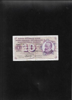 Elvetia 10 franci francs 1970 seria047657 foto