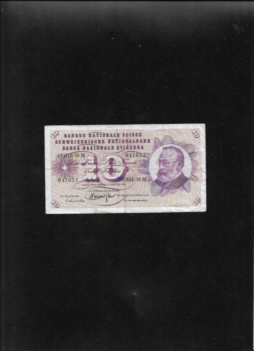Elvetia 10 franci francs 1970 seria047657