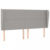 Cumpara ieftin Tablie de pat cu aripioare gri deschis 203x23x118/128 cm textil