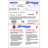 Type label Modul 2000 with the 5 safety rules