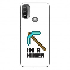 Husa compatibila cu Motorola Moto E20 Silicon Gel Tpu Model Minecraft Miner