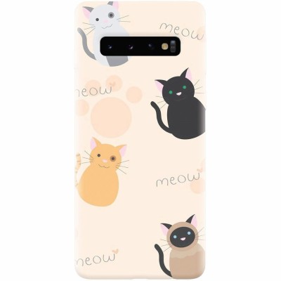 Husa silicon personalizata pentru Samsung Galaxy S10, Meow foto