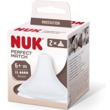 Tetină Perfect Match NUK, din silicon moale, fără BPA, mărime U, de la 6 luni, 2 bucăți