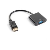 Adaptor Lanberg DisplayPort la VGA, 0,2 m, Full HD 1080p, negru