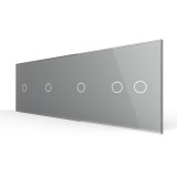 Cumpara ieftin Panou touch Livolo din sticla gri pentru 5 module intrerupator