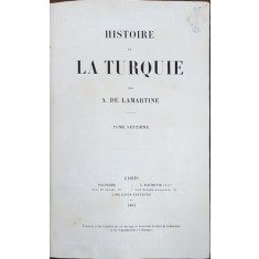 HISTOIRE DE LA TURQUIE par A DE LAMARTINE, TOM VII - PARIS, 1855