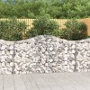 vidaXL Coșuri Gabion Arcuite, 20 buc, 200x30x100/120cm, Fier Galvanizat, Argintiu, Ghivece Gradina, Decor Gradina, Stabil si Durabil