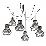 Candelabru Tortum N-1054, Noor, 113 x 140 cm, 6 x E27, 100W, negru