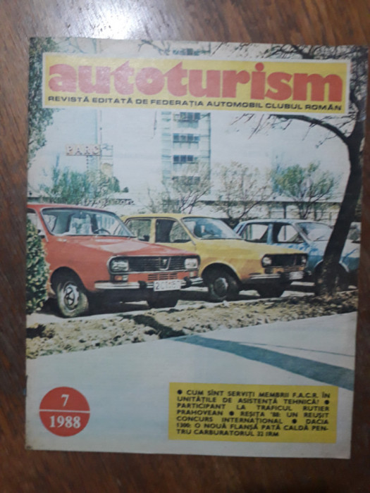 Revista Autoturism nr. 7 / 1988, coperta Dacia / CSP