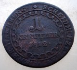 7.172 AUSTRIA FRANZ I 1 KREUTZER KREUZER 1812 O, Europa, Cupru (arama)