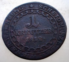 7.172 AUSTRIA FRANZ I 1 KREUTZER KREUZER 1812 O