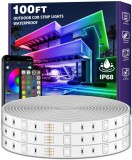 Cumpara ieftin Banda LED RGB exterior 30M, LETIANPAI, IP68 waterproof, control app si telecomanda, sincronizare muzica, pentru balcon, terasa, piscina