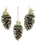 Cumpara ieftin Decoratiune pentru brad - Pinecone Plywood Gold Glitter Deer | Kaemingk