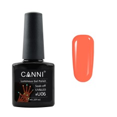 Oja semipermanenta Glow in the Dark U06 Canni, 7.3 ml, Portocaliu/Maro foto