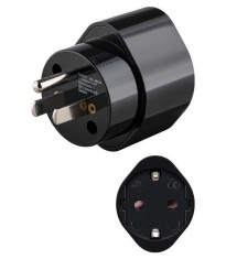 Adaptor de retea tata tip B NEMA 5-15 3pini SUA / Japonia - mama Schuko tip F CEE 7/3 250V 13A 3250W negru Goobay 45354