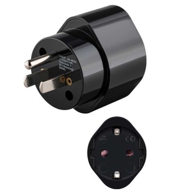 Adaptor de retea tata tip B NEMA 5-15 3pini SUA / Japonia - mama Schuko tip F CEE 7/3 250V 13A 3250W negru Goobay 45354 foto