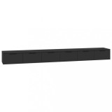 Dulapuri de perete, 2 buc., negru, 102x30x20 cm, lemn prelucrat