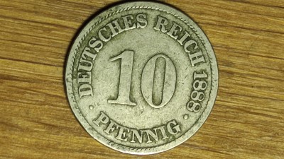 Germania - moneda de colectie istorica - 10 pfennig 1888 A - Berlin - frumoasa ! foto