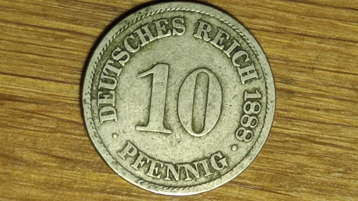 Germania - moneda de colectie istorica - 10 pfennig 1888 A - Berlin - frumoasa !